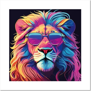 Vibrant Lion: A Psychedelic Pop Art Masterpiece Posters and Art